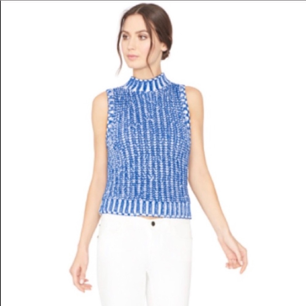 Alice + Olivia Sleeveless Cable Knit Sweater Top - Picture 7 of 11
